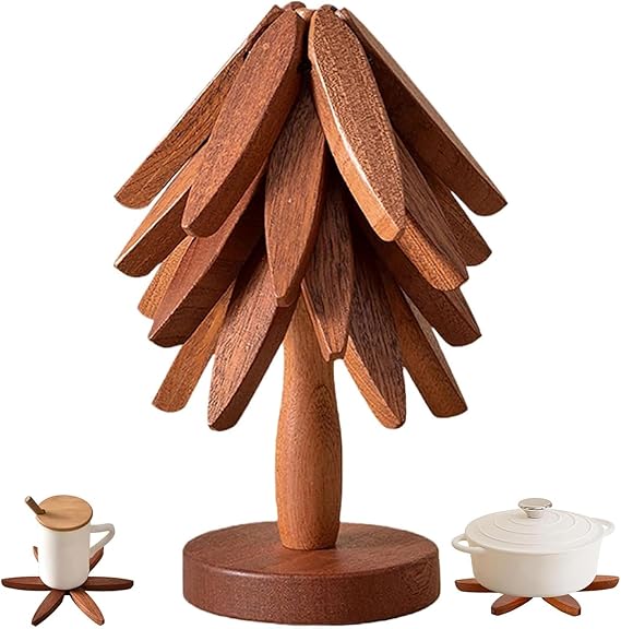 Wooden Tree Coster for Dishes Stand