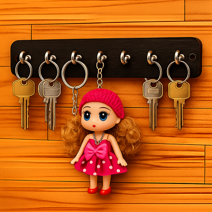 Cute Doll Key Holder – Decorative Wall Hook Organizer