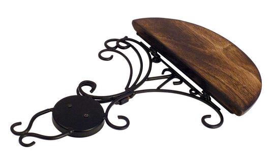 Wall ShelfDECORASIA™ Wall Mounted Wooden & Wrought Iron Shelf | Decorative Wall Rack with Hooks