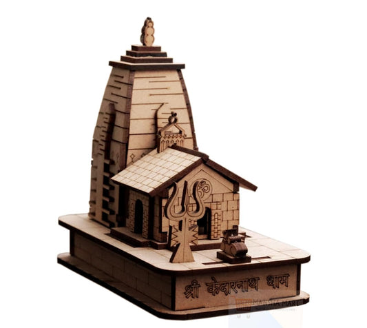 DECORASIA™ Kedarnath Temple Wooden Showpiece – Handcrafted Spiritual Décor