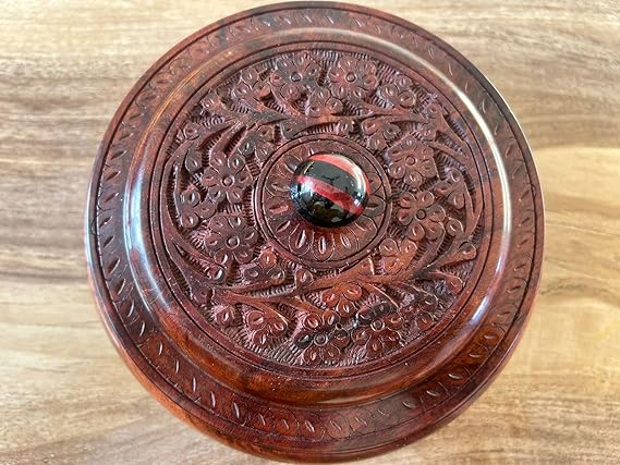 Premium Carved Finish Rosewood Roti Box